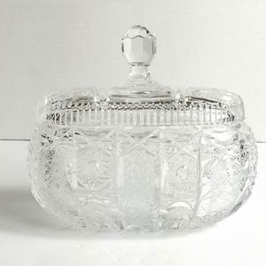 Queens Lace Cut Crystal Candy Dish